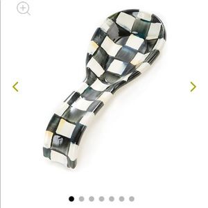 Mackenzie Childs Courtly Check  Enamel Spoon Rest